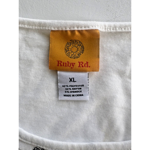 EUC Ruby Rd White Geometric Sequin Tank Top Women’s Size X-Large - Picture 2 of 3